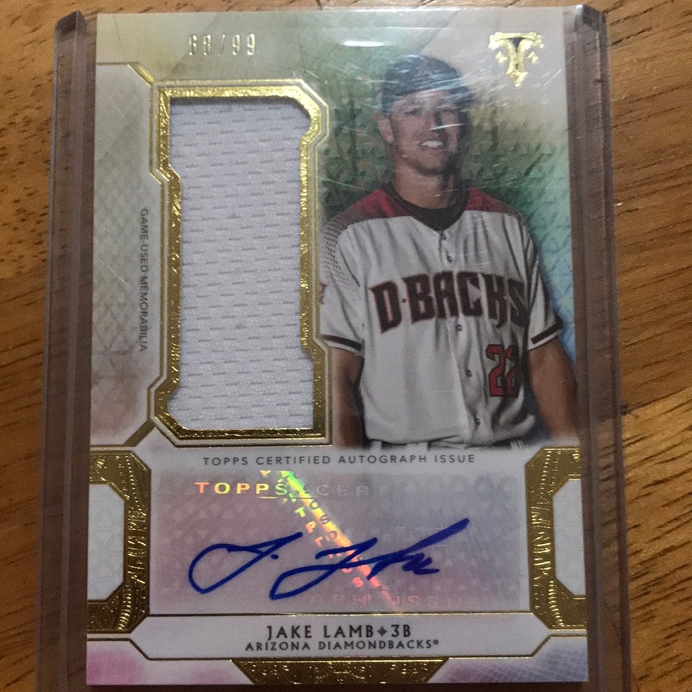 Jake Lamb Diamondbacks Relic Baseball Card /99 - Picture 2 of 3